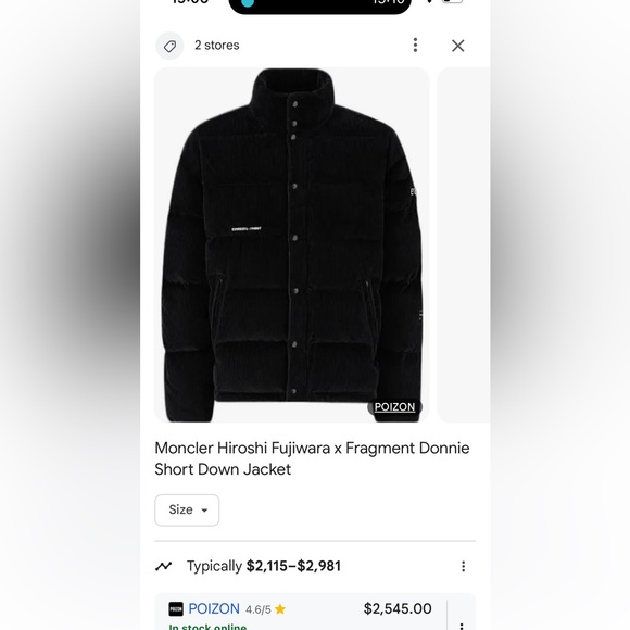 Moncler genius velvet / corduroy black down jacket  
MenLimited edition. - Picture 10 of 10